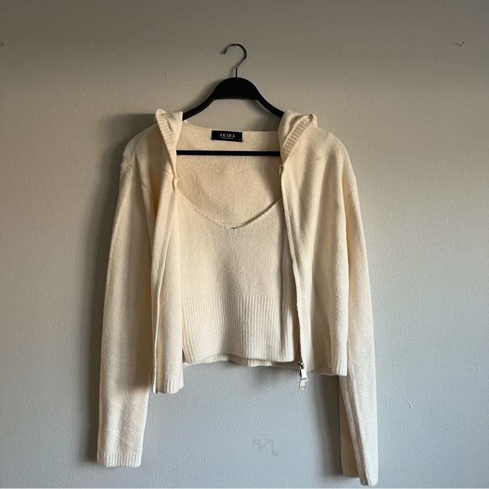 AKIRA Fuzzy Knit Hoodie Set